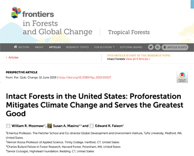 Paper: Intact forests in the United States: Proforestation mitigates climate change and serves the greatest good